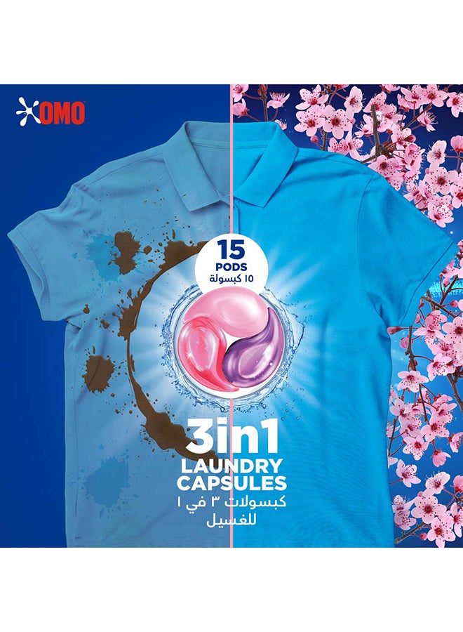 Omo Comfort 3in1 Laundry Capsules, Cherry Blossom Freshness, 90 Capsules - Image 5